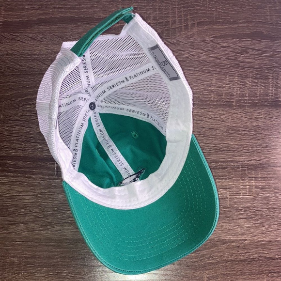 Mens Platinum Series Green & White Adjustable Cap with Indian Logo - Picture 9 of 10